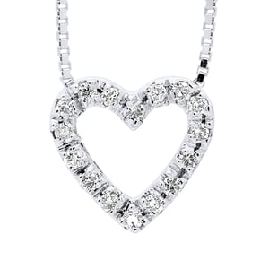DIADEMA - Halsband med diamanter - Hjärta - Vitguld