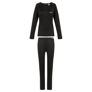 Regatta Womens/Ladies Plain Thermal Base Layer Set (Black)