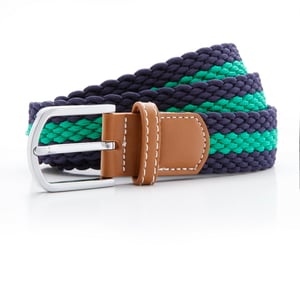 Asquith & Fox Heren Twee Kleuren Streepjes Vlechtriem (Marine / Gelei)