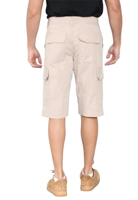 Mens Cargo Multi-Pocket Quick Dry Shorts in Sand