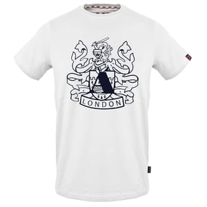 Aquascutum Large Shield Aldis Logo White T-Shirt