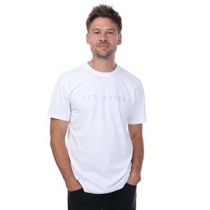 Men's Ted Baker Broni Branded T-Shirt in White