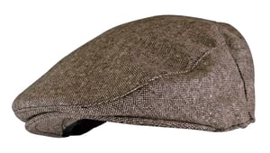Mens Checked Wool Blend Traditional Flat Cap