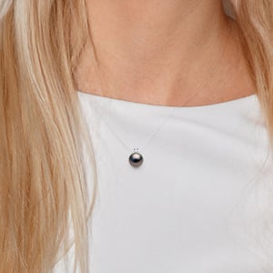 DIADEMA - Halsband - Nylon - Tahitipärla och äkta diamant