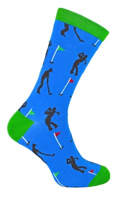 Mr Heron - Mens Novelty Funny Golf Socks - Golfers (Blue)