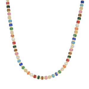 Luxenter Sterling Zilver 925 Ketting met 18K Geel Goud Afwerking Veelkleurig Kristal - Ihun