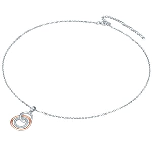 Necklace with pendant sterling silver bicolor zirconia white Rafaela Donata