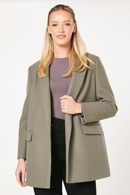 Dorothy Perkins Womens Coat Green Polyester Pockets Button Woven