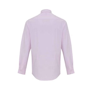 Premier Heren Gestreept Oxford Overhemd Met Lange Mouwen (Wit/Roze)