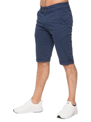 Enzo | Heren Slim Fit Stretch Chino Shorts - Blauw