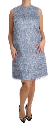 Dolce & Gabbana Lichtblauwe Franje Shift Jurk voor dames