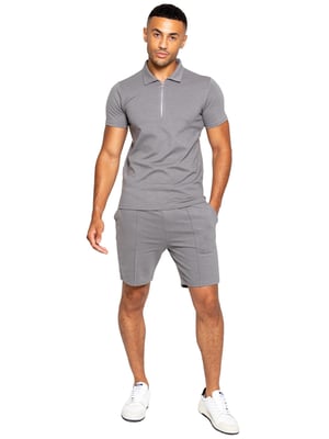 Enzo | Heren Polo Trainingspak Set - Grijs