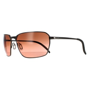 Serengeti Rectangle Mens Shiny Dark Gunmetal Mineral Polarized Drivers Gradient Shelton