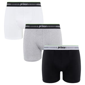 Prince Performance Range 3 Pack Zwart Grijs Wit Heren Boxers MUXPR063
