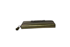 Alexander McQueen Zip Long Wallet with Metal Stud Detail in Gold Leather