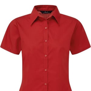 Premier Popeline blouse met korte mouwen / Gewoon werkoverhemd (Rood)