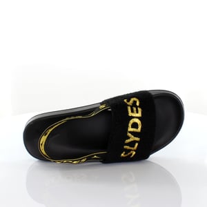 Slydes Coin Dam Slip On Back Strap Flip Flop Sliders Sandaler SS20 Svart Guld