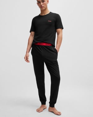 HUGO Mens  Three-Pack of Underwear T-Shirts in Cotton with Logos NOS