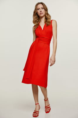 Mouwloze Empire Line-jurk in rood