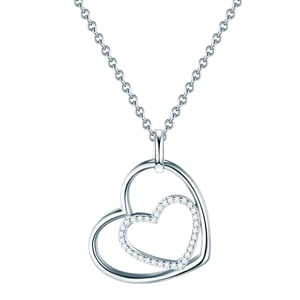Necklace with pendant sterling silver zirconia white Rafaela Donata