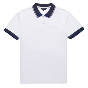Ben Sherman Klassieke Gestreepte Kraag Heren Wit Poloshirt