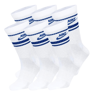 Nike DX5089 Unisex Dri-FIT Sportswear Everyday Essential Crew Socks (6 Pair) White