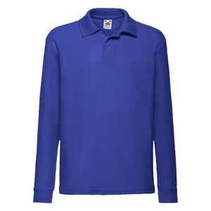 Fruit of the Loom Polo shirt met lange mouwen voor kinderen/kinderen