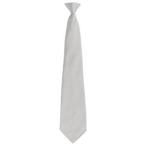 Premier Unisex volwassen kleuren modieuze effen Clip-On stropdas (Zilver)