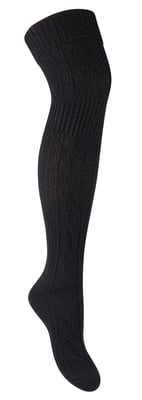 Womens Over The Knee Wool Socks | Steven | Winter Warm Thick Long Socks - Black