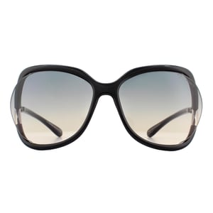 Tom Ford Square dames glanzende zwarte rook grijze gradiënt zonnebril