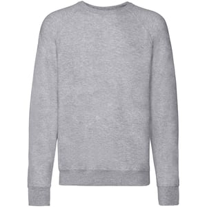 Fruit Of The Loom Mens Lightweight Raglan Sweatshirt (240 GSM) (Heather Grey)