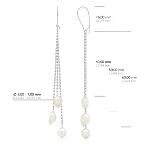 Oorbellen Echte Gecultiveerde Zoetwater Peren Barok 6-7 mm