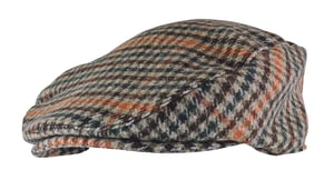 Mens Traditional Checked Tweed Flat Cap | Sock Snob | Newsboy Style - GL228 Red / Green