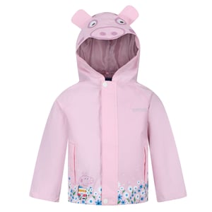 Regatta Peppa Pig vattentät jacka med huva för barn/ungdomar (Rosa dimma)