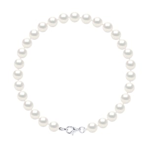 Armband rank zoetwaterparels Rond 6-7 mm White 925