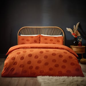furn. Pumpkin Tufted 100% Cotton Duvet Cover Set