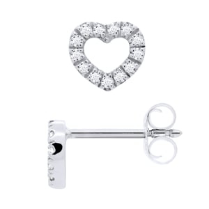 DIADEMA - Earrings with Diamonds - Heart - White Gold