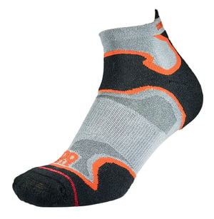1000 Mile - Mens Fusion Ankle Repreve Padded Anti Blister Socks - Silver / Orange