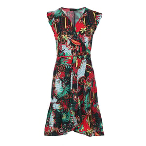 Tropische tapisserie jurk van viscose