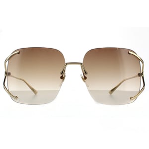 Gucci Square Womens Gold Brown Gradient Sunglasses