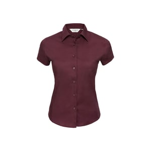Russell Collection Womens/Ladies Easy-Care Fitted Short-Sleeved Shirt (Port)