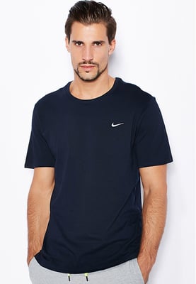 Nike T-shirt voor heren met geborduurd Swoosh Navy