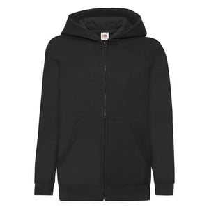 Fruit of the Loom Kinder/Kids Classic Full Zip Hoodie (Zwart)