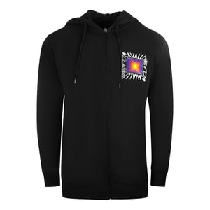 Cavalli Class Aysmmetric Box Design zwarte hoodie met rits
