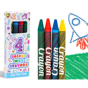 Doodle Henbrandt Safe and Non-Toxic 4 Mini Assorted Colours Children’s Wax Crayons