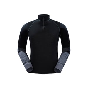 Mountain Warehouse Heren Ultra Merino Wol Zip Hals Base Layer Top (Zwart)