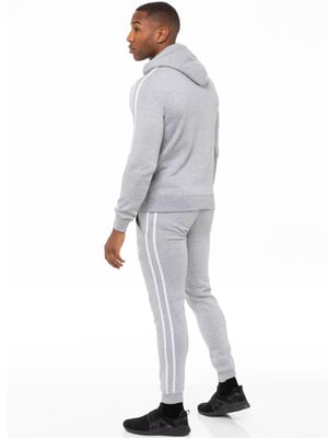 Enzo | Heren Zip Up Tape Hoodie Tracksuit Set - Grijs