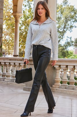 Light Grey Half Zip Cable Knit Jumper