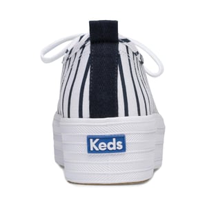Keds Women's Triple Up Breton Stripe Canvas White & Navy Shoes