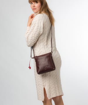 'Nikita' Plum Leather Cross Body Bag